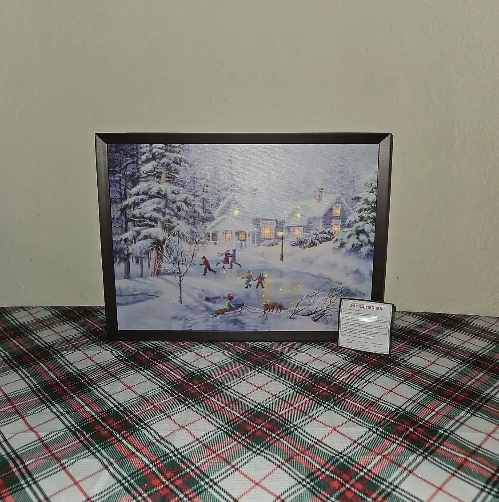 Mr. Christmas LED Illuminated A Fine Winter's Eve Canvas Art Wall Decor